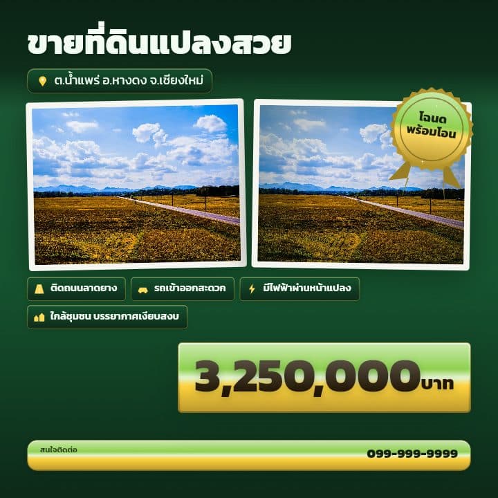 เทมเพลตโฉนดคู่ภาพที่ดิน — ตัวอย่างโปสเตอร์ที่ดิน